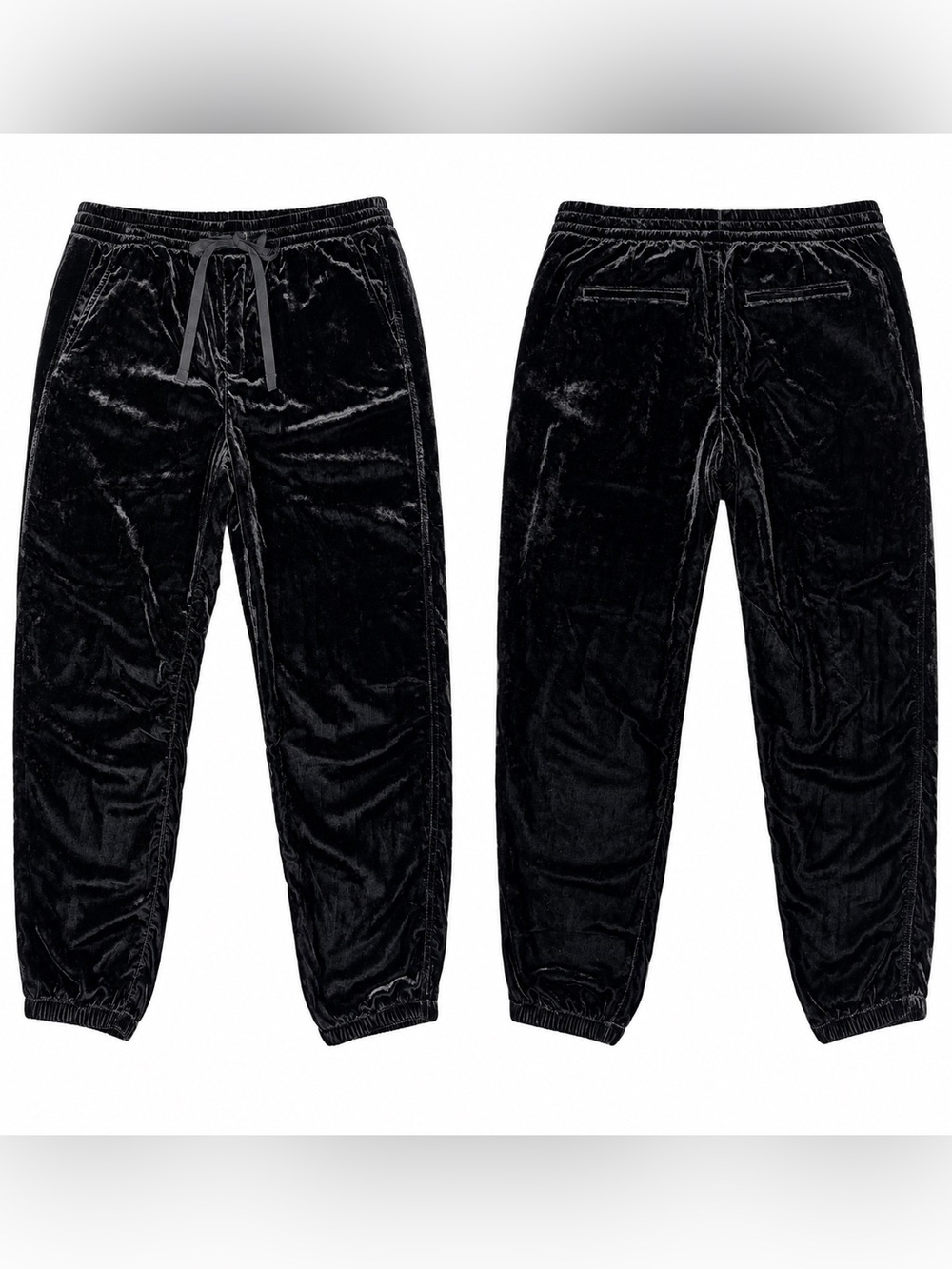GAP Velvet Jogger Pants Black True Black Size M NWT